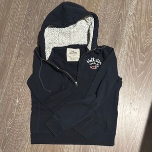 Vintage Hollister Navy Hoodie with Sherpa Lining